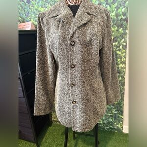 Women's Gray Button-Up Coat mp64